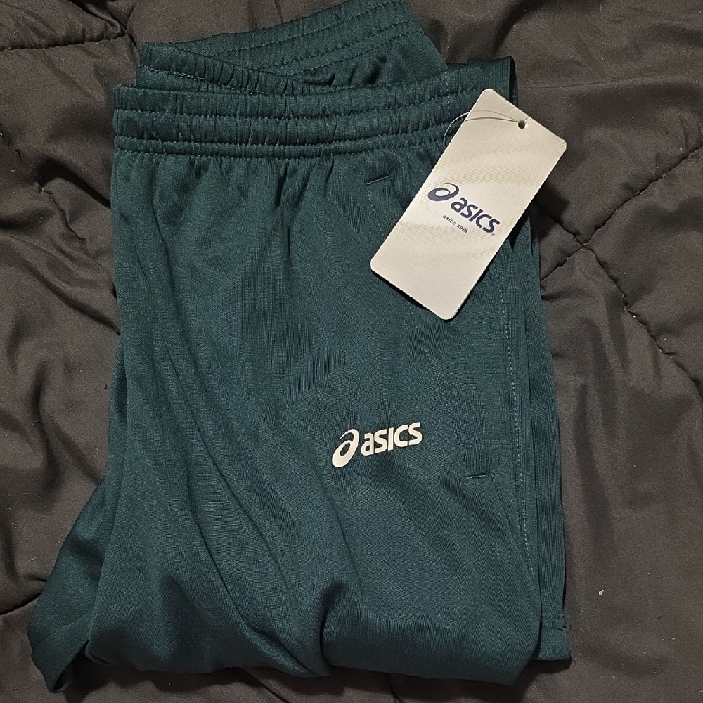 ASICS Dark Green Track Pants Athletic Joggers NWT